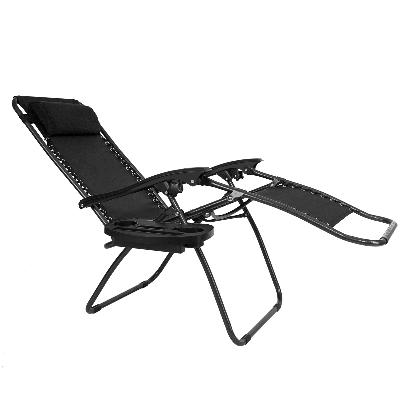 HAOYYE Infinity Zero Gravity Chair Pack of 2, Adjustable Folding Outdoor Lounge Chairs with Pillow and Utility Tray, Perfect for Deck, Patio, Beach, Yard, Relaxation Recliner