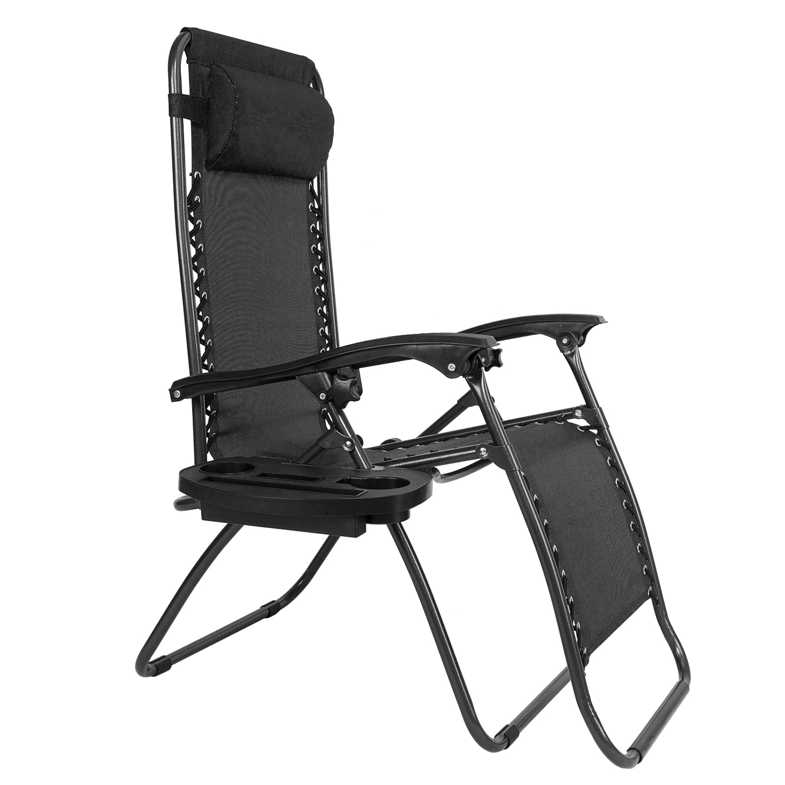 HAOYYE Infinity Zero Gravity Chair Pack of 2, Adjustable Folding Outdoor Lounge Chairs with Pillow and Utility Tray, Perfect for Deck, Patio, Beach, Yard, Relaxation Recliner