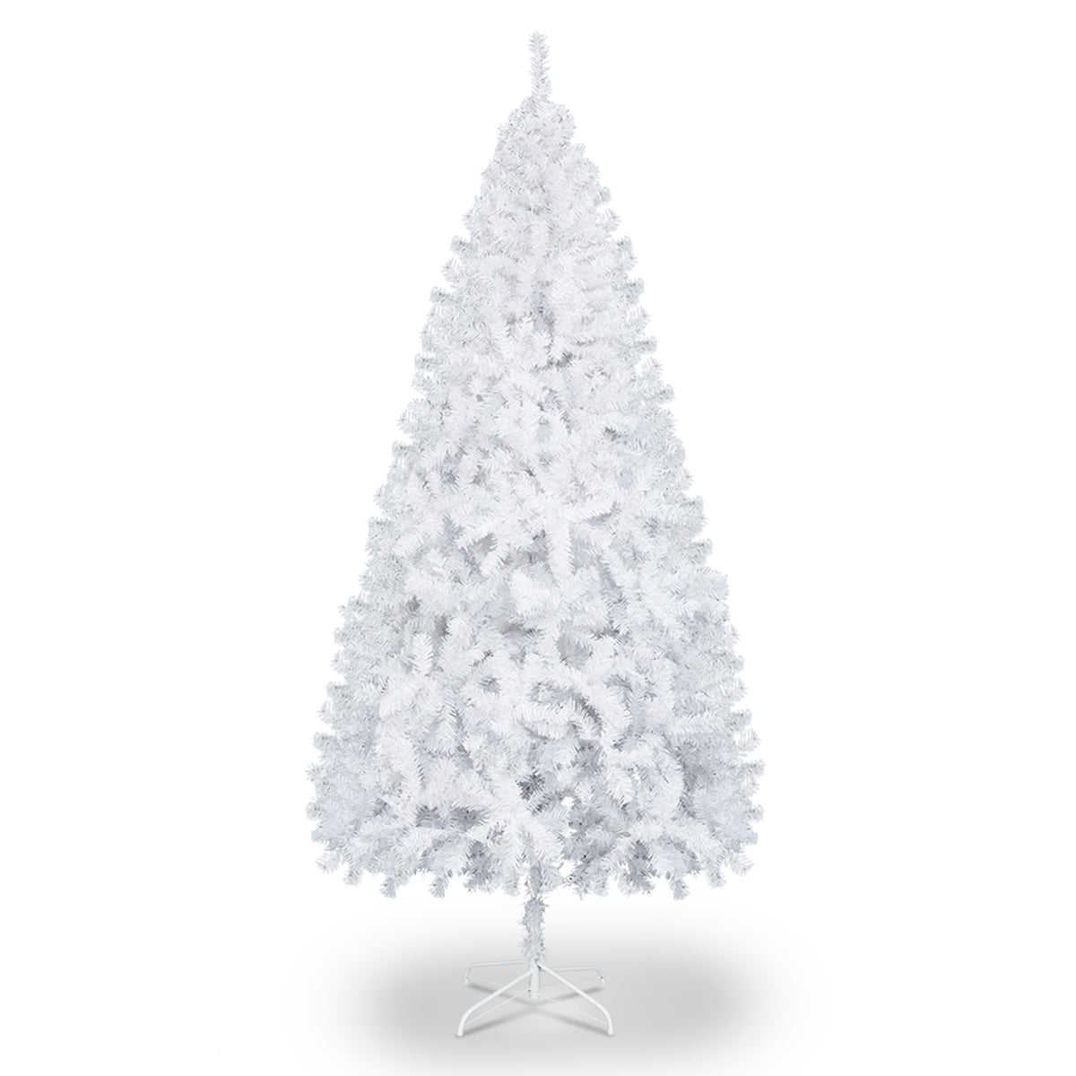 HAOYYE White 7FT Christmas Tree with Iron Leg 1349 Branches Durable PVC Material Realistic Full Shape for Home Holiday Decoration Festive Living Room Display