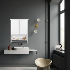 HAOYYE Wall Hanging Cabinet with Two Doors Wall Washer Storage Cabinet Sturdy Design Durable Multifunctional Modern Home Organizer Storage Solution Practical Stylish Space-Saving