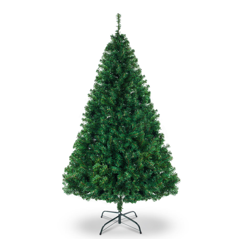 HAOYYE 6ft PVC Christmas Tree with 150 Warm White Lights, 8 Modes, 1050 Branches, DIY Design for Home, Holiday, and Party Decor, Lifelike Green Artificial Tree