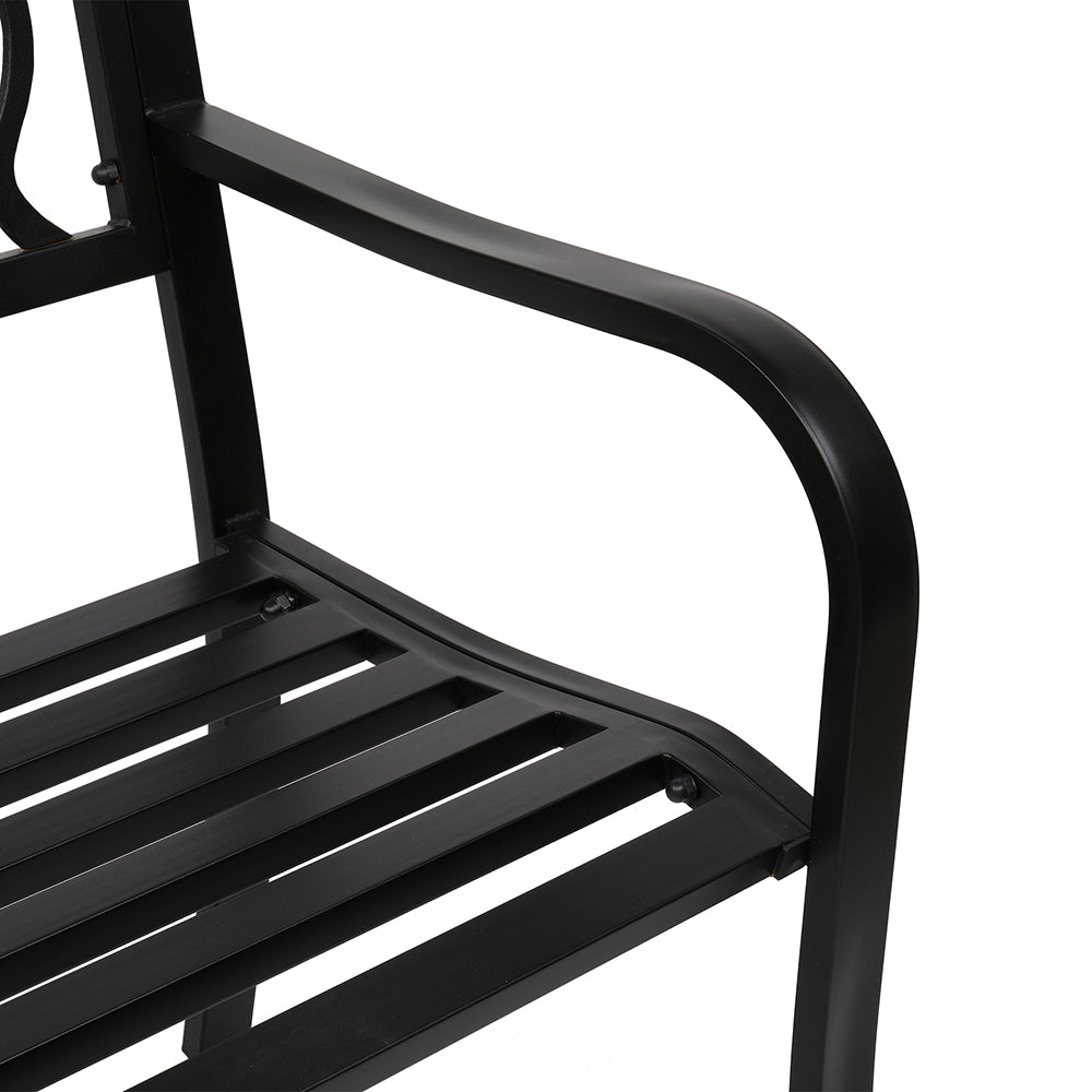 HAOYYE Outdoor Welcome Backrest Cast Iron Bench, Durable and Elegant Design, Perfect for Gardens, Patios, Parks, and Outdoor Spaces, Sturdy and Comfortable for Relaxing
