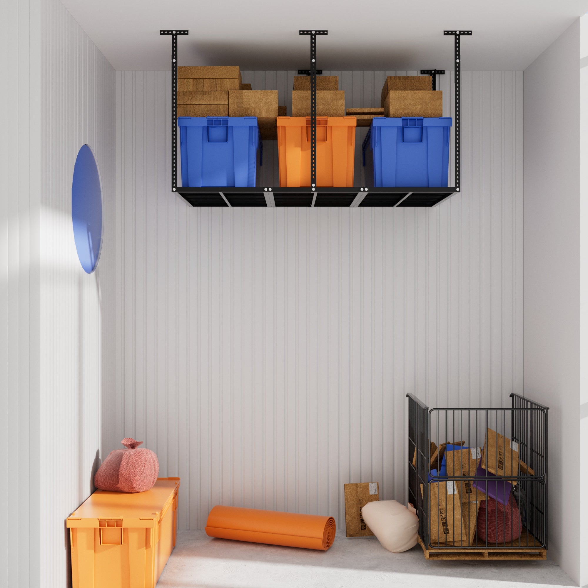 HAOYYE Overhead Garage Storage Rack, Heavy Duty Adjustable Ceiling Mounted Storage Racks, 750LBS Weight Capacity, Black, Soft Cozy Warm Flannel Fleece Home Decor, Luxury Comfortable Unique Design, Durable and Space-Saving Garage Storage Solution