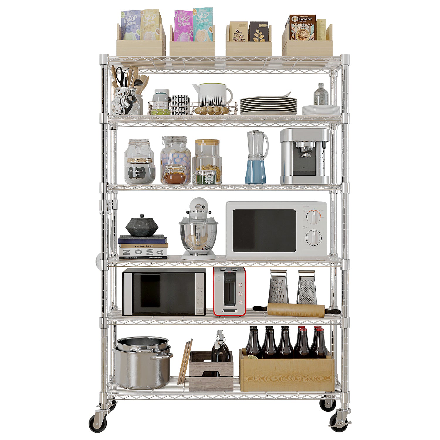 HAOYYE 6-Tier disassembly and free assembly NSF-Certified Steel Wire Shelving with Wheels soft cozy warm flannel fleece home decor luxury comfortable unique design premium quality decorative