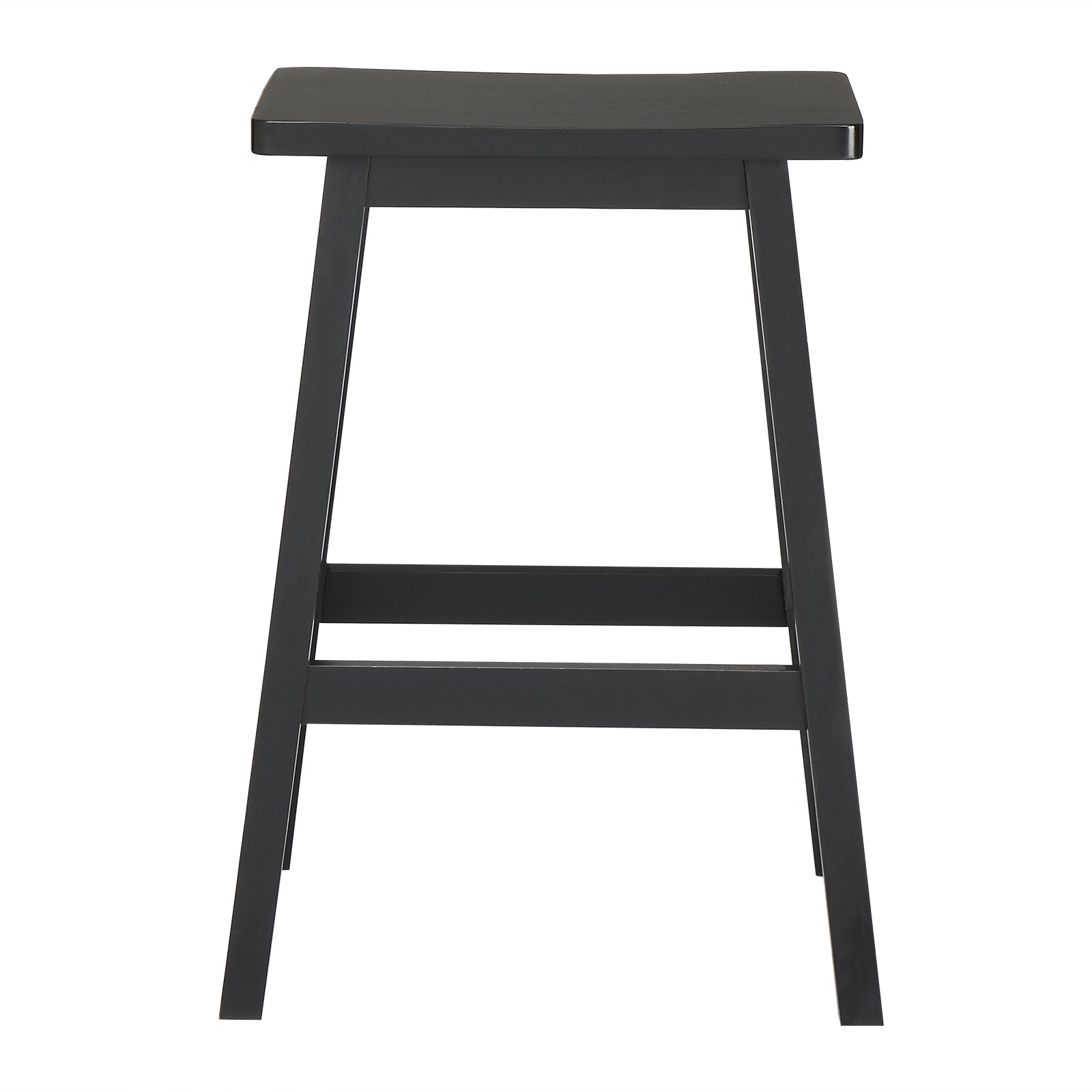 HAOYYE Set of 2 Pine Wood Saddle Seat Bar Stools Black Durable Sturdy Design Modern Space-Saving Organizer Stylish Multifunctional Seating for Living Room or Kitchen