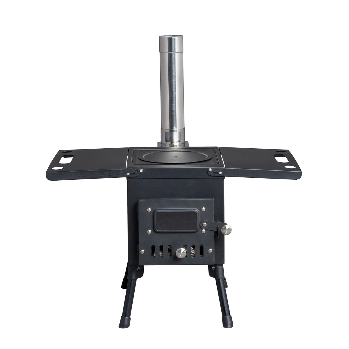HAOYYE Portable Camping Wood Stove with Chimney Pipes, High-Temperature Resistant Carbon Steel, Foldable Design, Ideal for Outdoor Cooking and Heating, Perfect for Camping, Backpacking, and Hunting Trip