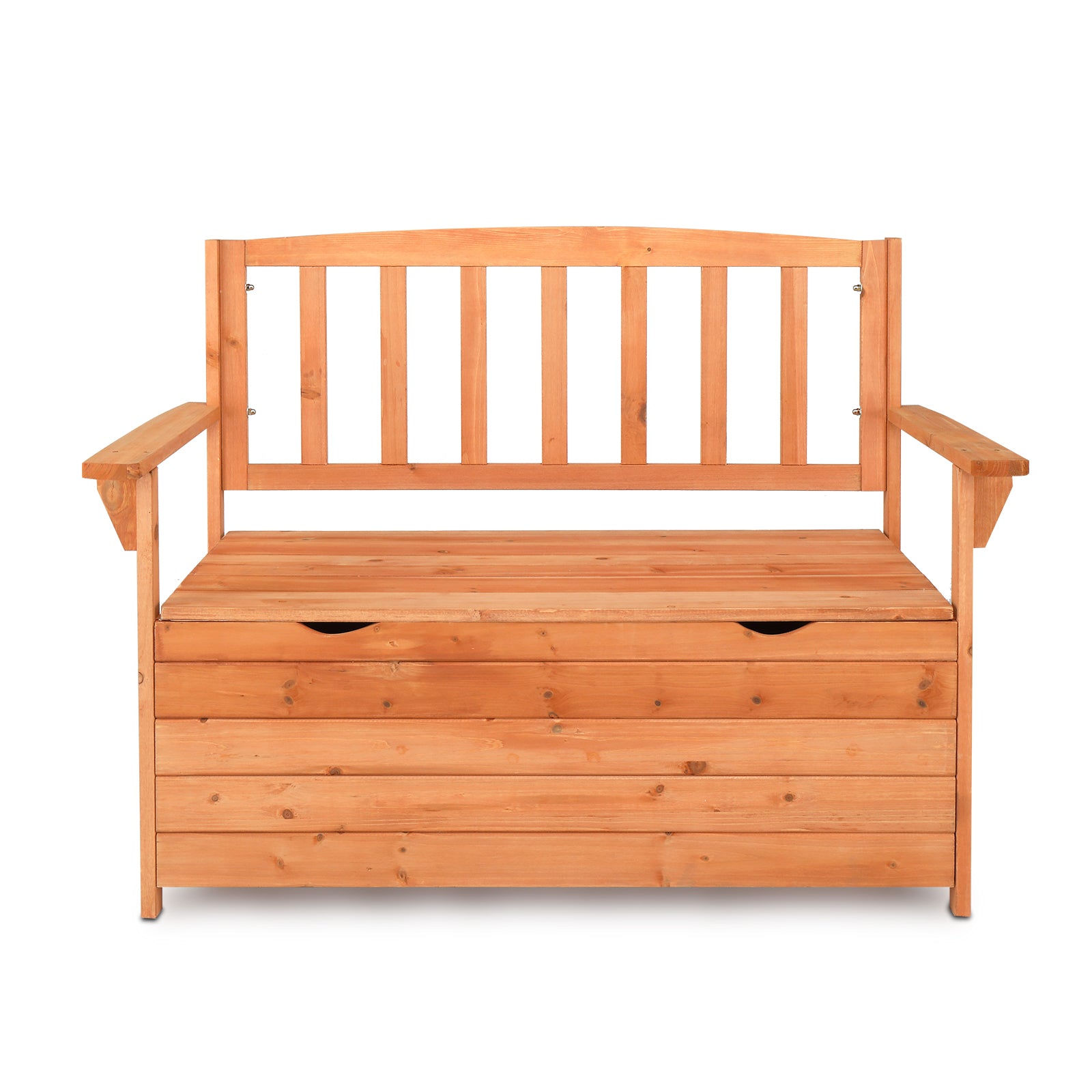 HAOYYE Outdoor Cedar Wood Yard Storage Box with Backrest and Armrest Waterproof Patio Bench Style Organizer for Garden Deck Porch Tools Cushions Easy Assembly