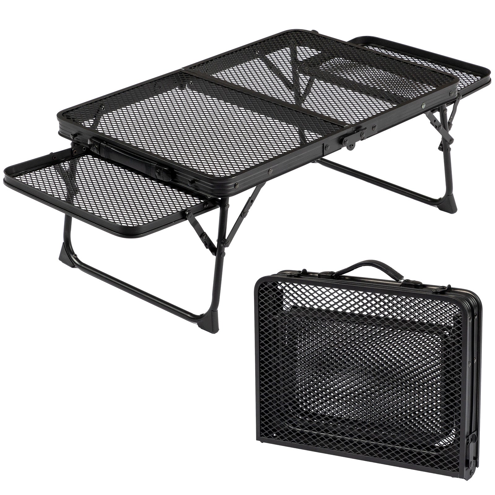 HAOYYE 3ft Portable Picnic Table with Wing Panels, Aluminum Alloy Folding Table for Outdoor Use, Perfect for Family Reunions, Picnics, BBQs, and Camping, Lightweight and Space-Saving Design