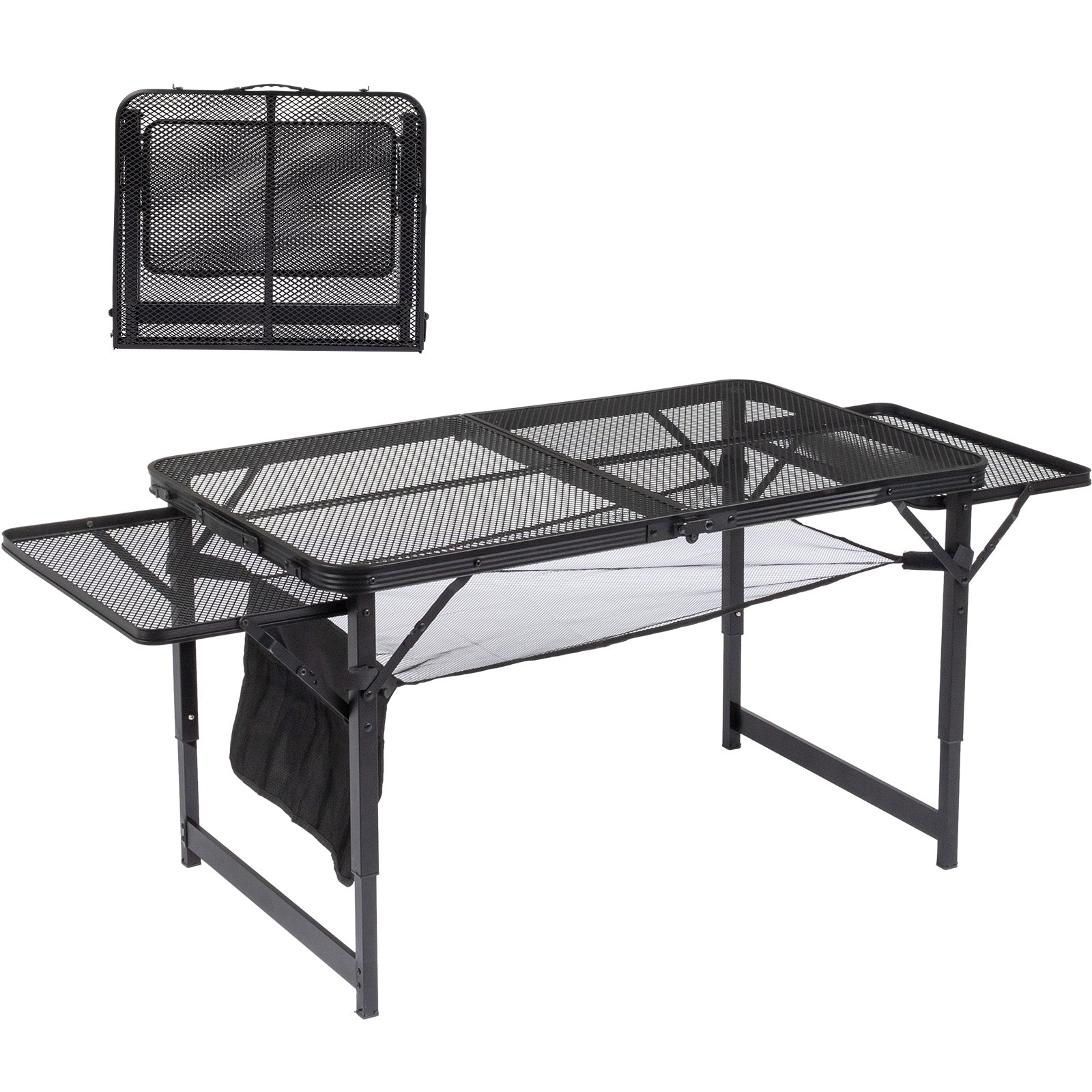 HAOYYE 4.7ft Portable Picnic Table, Adjustable Height Aluminum Alloy Folding Table for Outdoor Use, Perfect for Picnics, Camping, BBQs, and Family Gatherings, Lightweight and Easy to Store