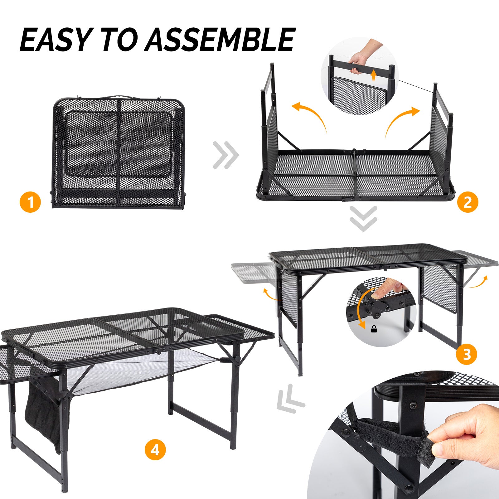 HAOYYE 4.7ft Portable Picnic Table, Adjustable Height Aluminum Alloy Folding Table for Outdoor Use, Perfect for Picnics, Camping, BBQs, and Family Gatherings, Lightweight and Easy to Store