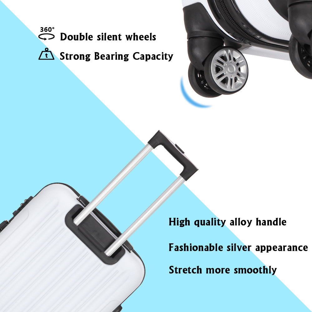 HAOYYE 3-in-1 Large Capacity Multifunctional Traveling Storage Suitcase, White