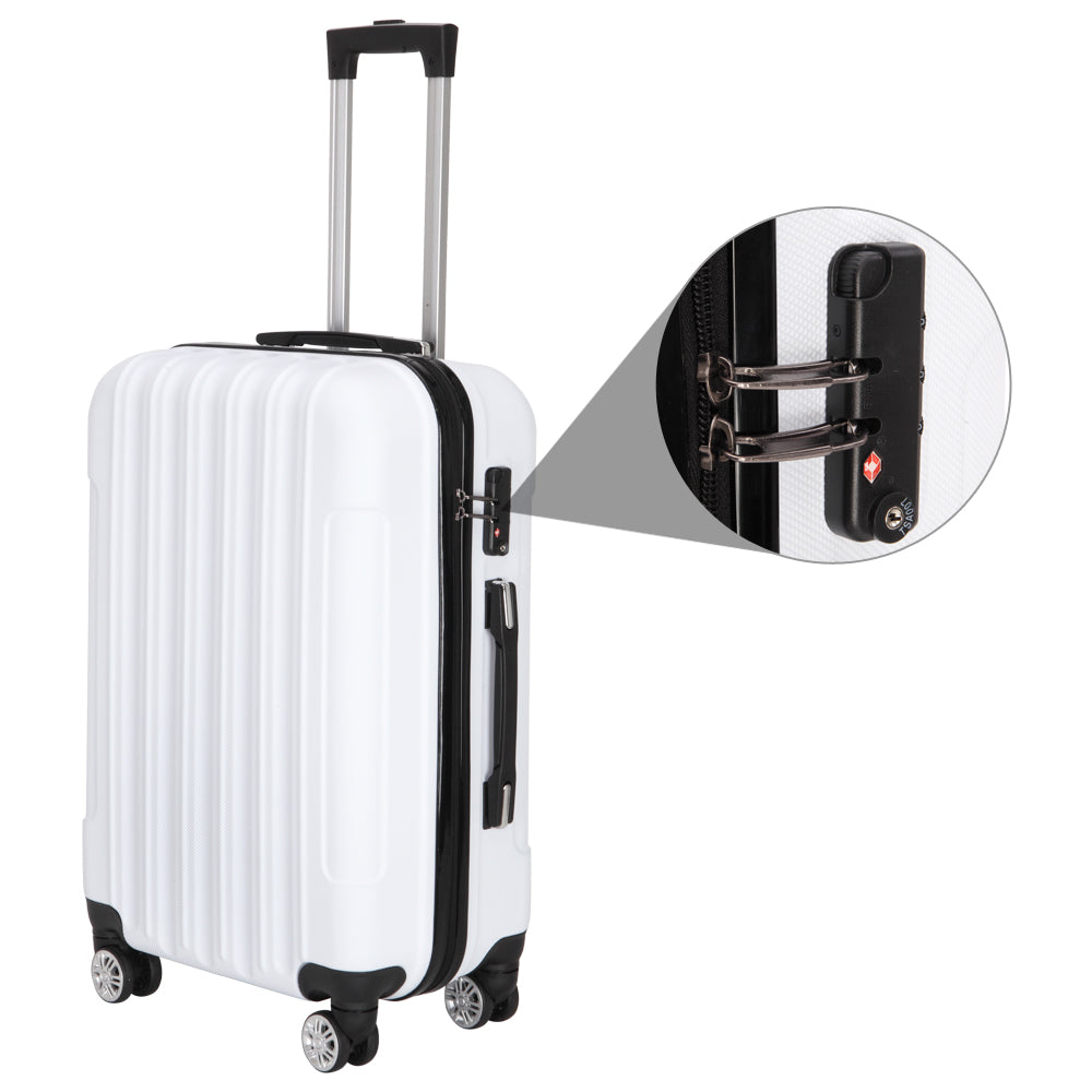 HAOYYE 3-in-1 Large Capacity Multifunctional Traveling Storage Suitcase, White