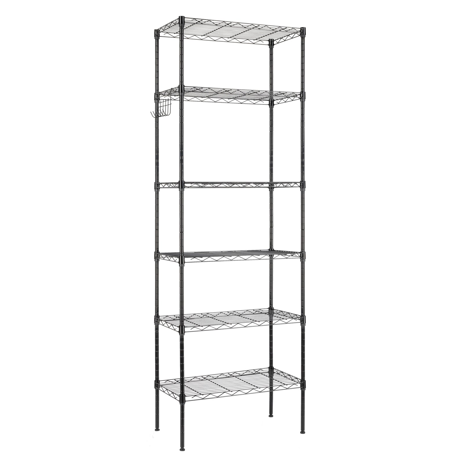 HAOYYE Carbon Steel Storage Rack With Replaceable Assembly And Wheels, Black Sturdy Durable Design, Multifunctional Space-Saving Storage Solution, Modern Home Organizer For Garage And Workshop, Practical Tool Rack With Adjustable Shelves And Easy Mobility