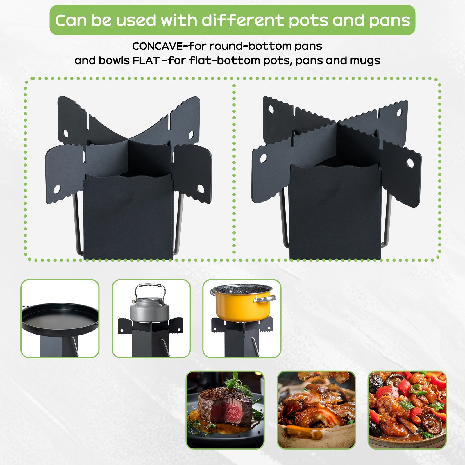 HAOYYE Camping Rocket Stove, Portable Outdoor Wood-Fueled Stove for Hiking, Hunting, and Outdoor Cooking, Durable Steel Construction with Adjustable Legs, High Fuel Efficiency for Efficient Cooking and Easy Transport