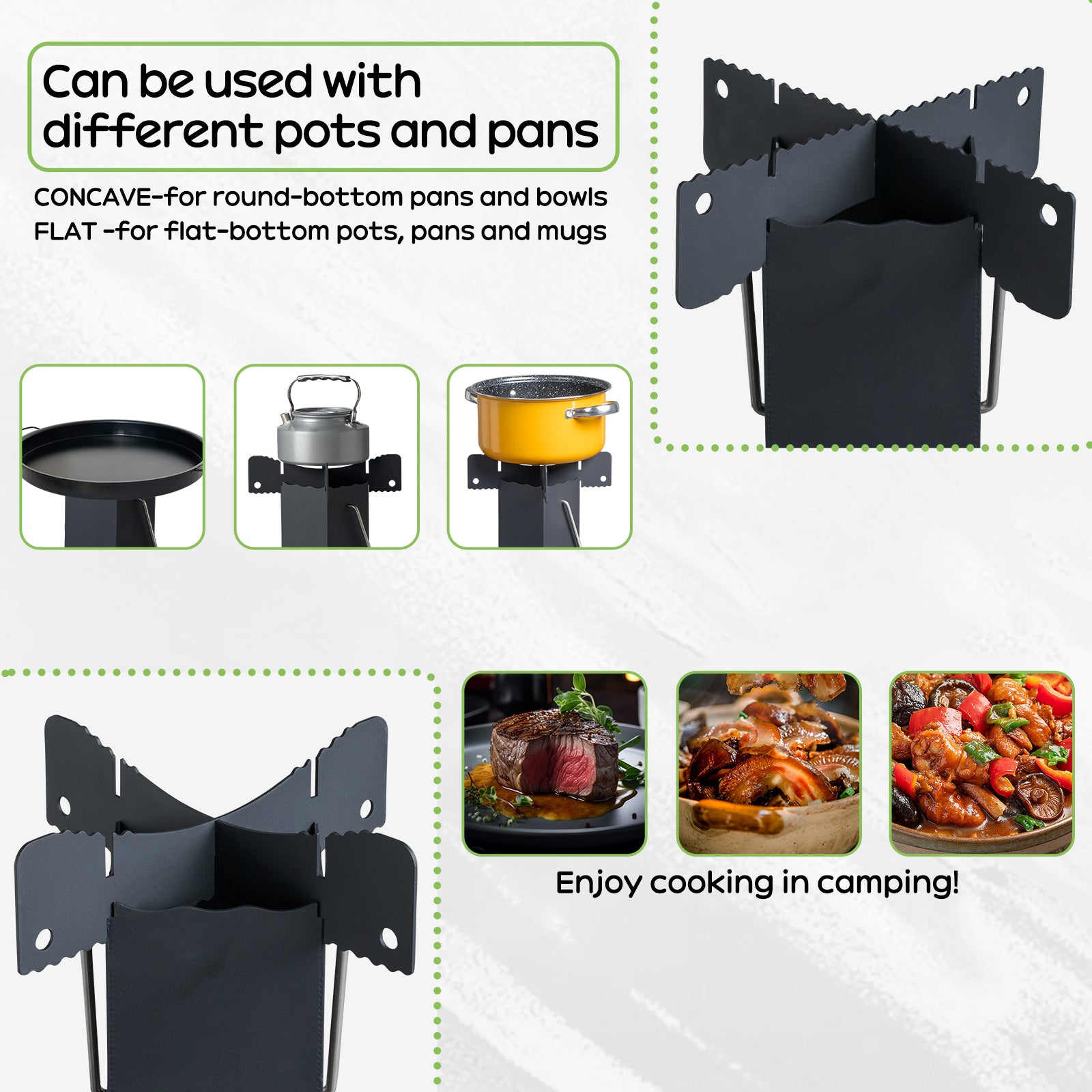 HAOYYE Camping Rocket Stove, Portable Outdoor Wood-Fueled Stove for Hiking, Hunting, and Outdoor Cooking, Durable Steel Construction with Adjustable Legs, High Fuel Efficiency for Efficient Cooking and Easy Transport