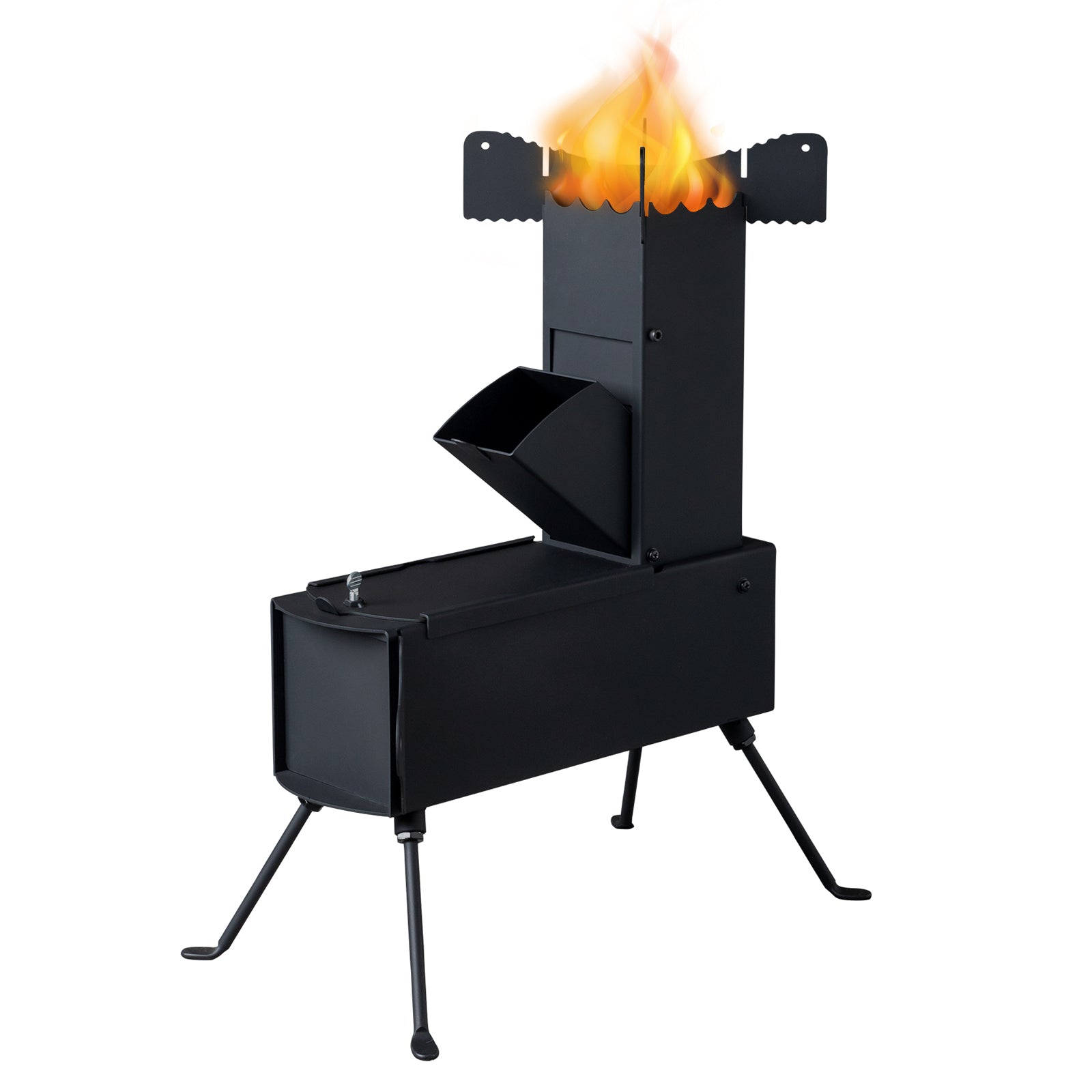 HAOYYE Portable Camping Rocket Stove, Outdoor Wood-Fueled Stove with High Fuel Efficiency, Detachable Folding Design, Ideal for Outdoor Cooking, Hiking, Hunting, and Picnics, Compact and Lightweight