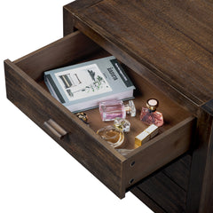 HAOYYE Wood Nightstand with 3 Drawers, End Side Table for Bedroom, Living Room, Bedside Table with Storage, Modern Wooden Night Stand, Durable Accent Table with Handles, Easy Assembly