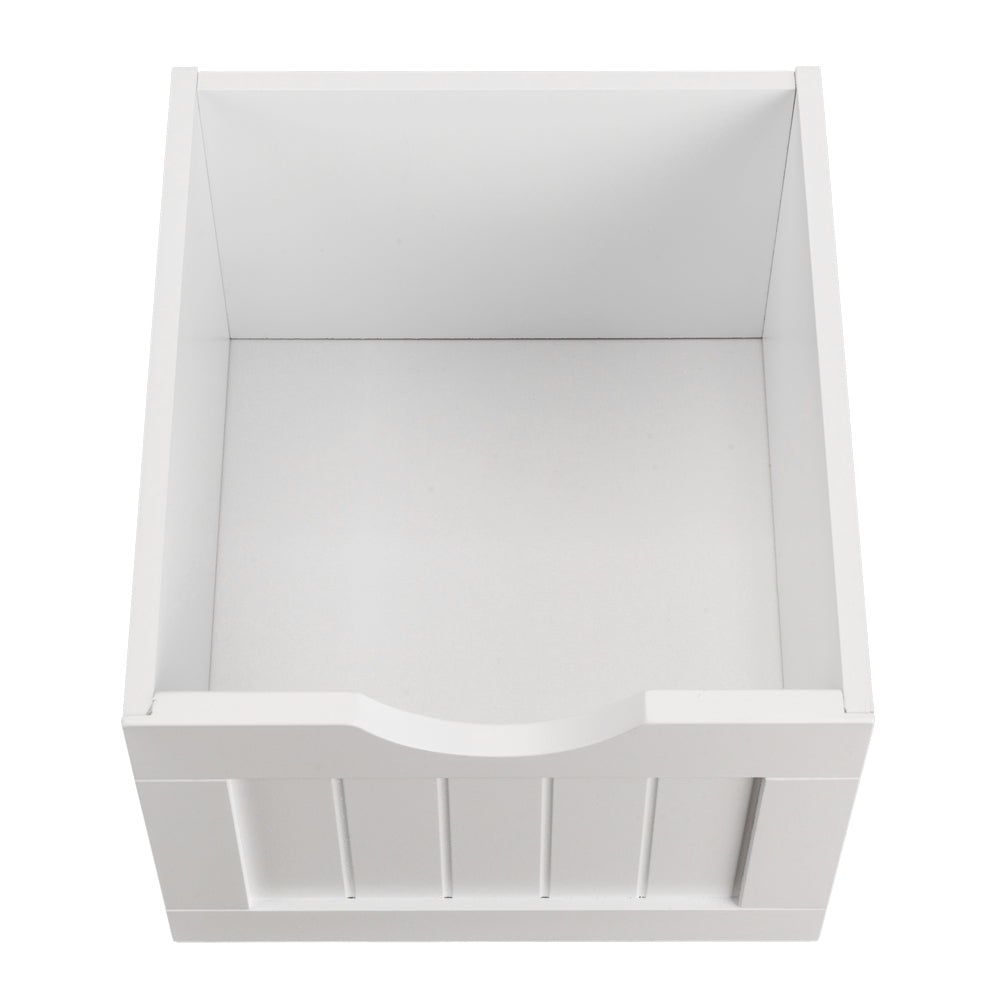 HAOYYE Single Door Bathroom Storage Cabinet with 4 Drawers, White, Sturdy Design, Durable, Multifunctional Modern Home Organizer, Practical, Stylish Space-Saving Solution for Living Room, Bathroom, Kitchen