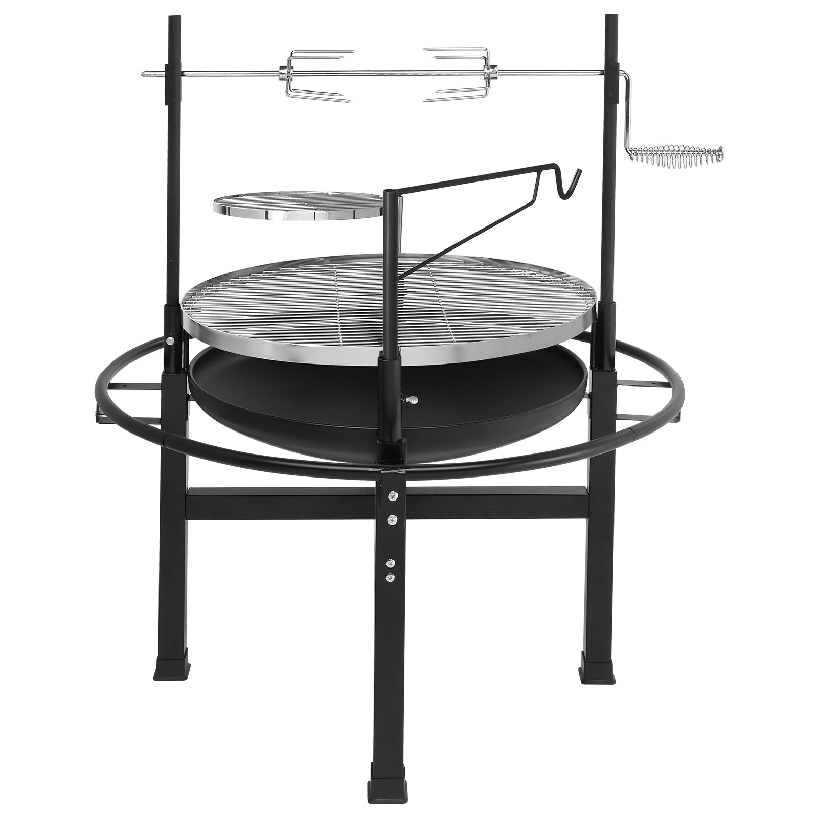 HAOYYE Outdoor Round Iron Charcoal Grill Portable BBQ Cooker with Adjustable Airflow and Handle for Camping Backyard Picnic Travel Easy Assembly