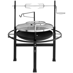 HAOYYE Outdoor Round Iron Charcoal Grill Portable BBQ Cooker with Adjustable Airflow and Handle for Camping Backyard Picnic Travel Easy Assembly