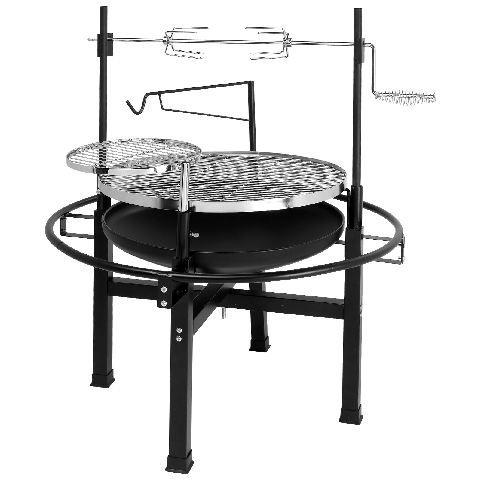 HAOYYE Outdoor Round Iron Charcoal Grill Portable BBQ Cooker with Adjustable Airflow and Handle for Camping Backyard Picnic Travel Easy Assembly
