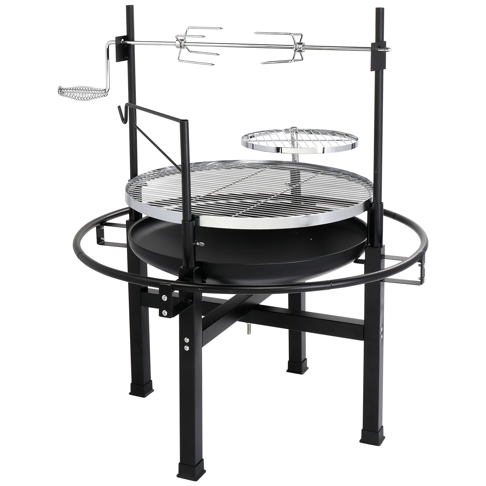 HAOYYE Outdoor Round Iron Charcoal Grill Portable BBQ Cooker with Adjustable Airflow and Handle for Camping Backyard Picnic Travel Easy Assembly