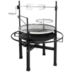 HAOYYE Outdoor Round Iron Charcoal Grill Portable BBQ Cooker with Adjustable Airflow and Handle for Camping Backyard Picnic Travel Easy Assembly