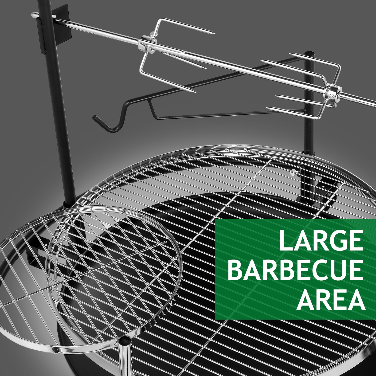 HAOYYE Outdoor Round Iron Charcoal Grill Portable BBQ Cooker with Adjustable Airflow and Handle for Camping Backyard Picnic Travel Easy Assembly