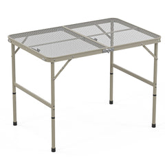 HAOYYE  Portable Adjustable Height Picnic Table, Aluminum Alloy Folding Table for Outdoor Use, Ideal for Family Reunions, Camping, BBQs, and Picnics, Lightweight and Durable, Easy to Store and Transport
