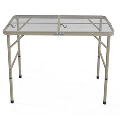 HAOYYE  Portable Adjustable Height Picnic Table, Aluminum Alloy Folding Table for Outdoor Use, Ideal for Family Reunions, Camping, BBQs, and Picnics, Lightweight and Durable, Easy to Store and Transport