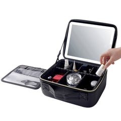 HAOYYE Professional High-Capacity Portable Travel Makeup Bag, Durable Space-Saving Organizer with Multiple Compartments, Adjustable Strap, Modern Design, Premium Quality Storage Solution for Versatile Use, Stylish and Functional Home Essential