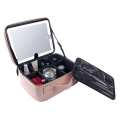 HAOYYE Professional High-Capacity Multi-Layer Portable Travel Makeup Bag, Pink, Durable and Space-Saving Organizer, Modern Design, Versatile Use, Premium Quality, Stylish Look, Perfect for Home and Travel