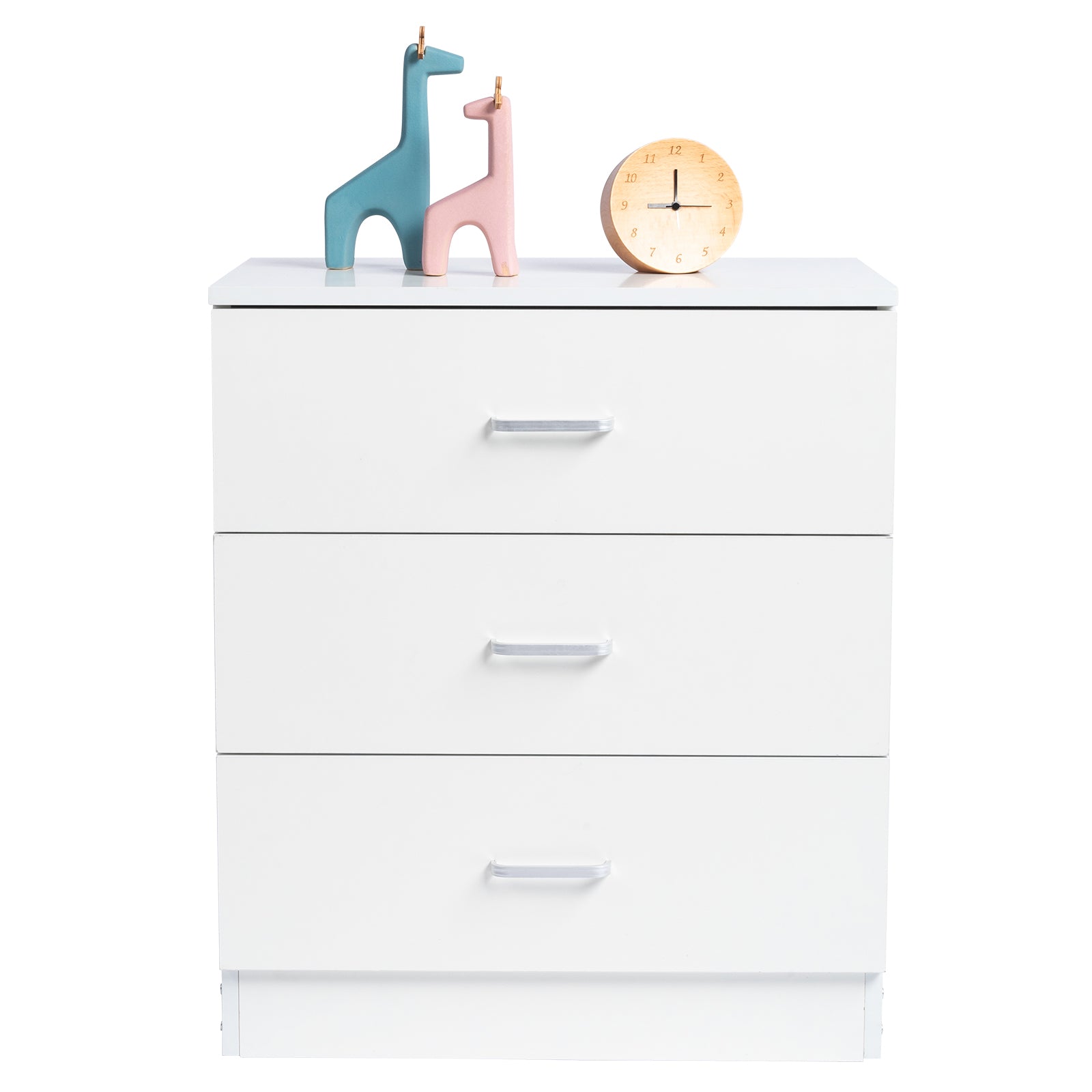 HAOYYE Modern Simple 3-Drawer Dresser, White Chest of Drawers for Family Room, Bedroom, Living Room, Sturdy Durable Multifunctional Storage Organizer, Universal Contemporary Design, Space-Saving Home Solution, Elegant and Versatile Furniture Piece