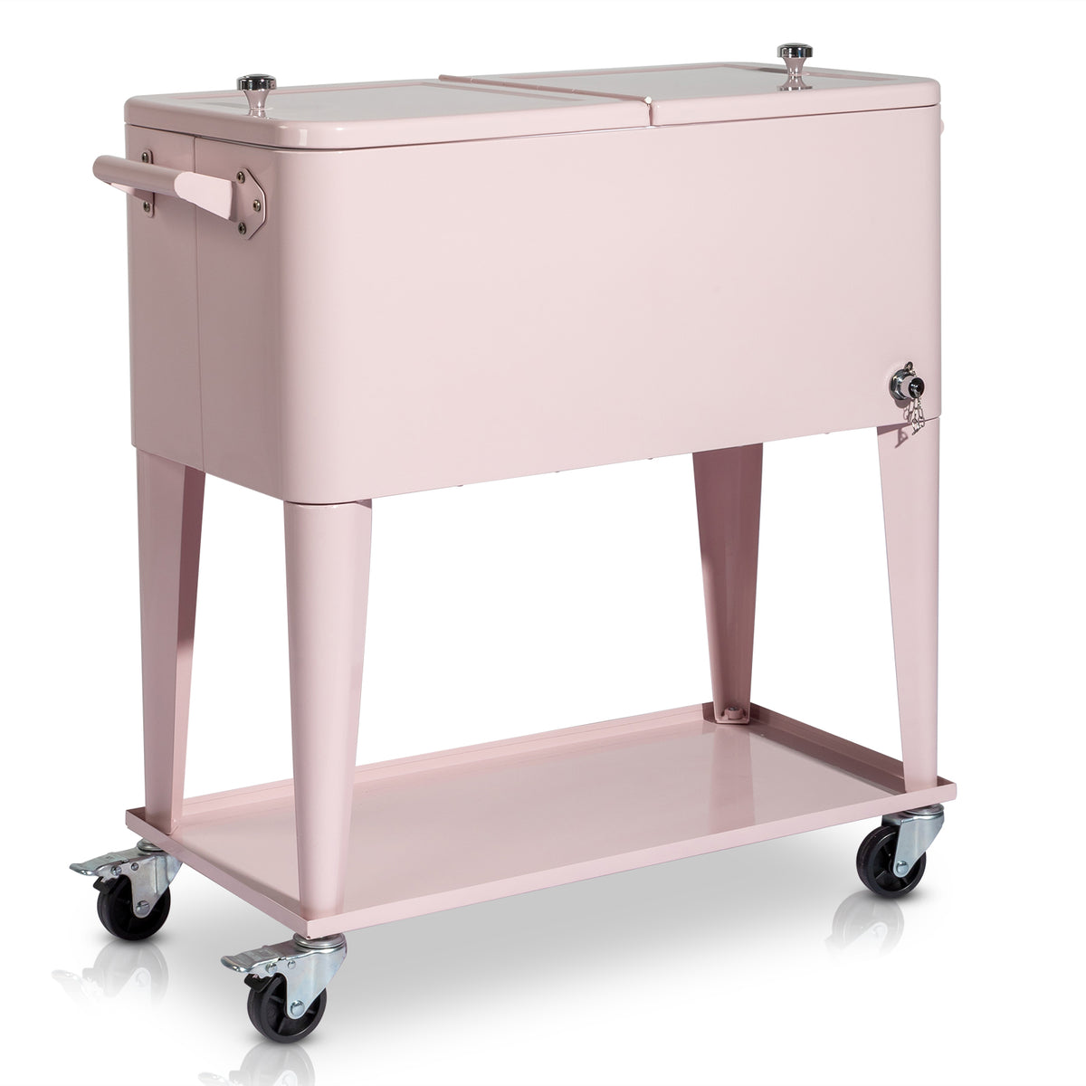 HAOYYE  Pink Box Freezer Incubator, Black Square Foot Tube with Drain Pipe, Portable Cooler with Heating and Cooling Functions for Outdoor Events