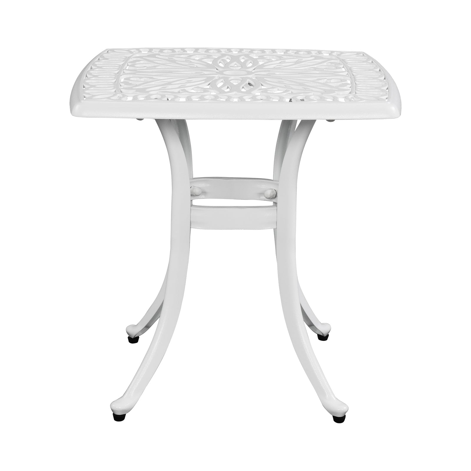 HAOYYE Outdoor Cast Aluminum Square Side Table, Cocktail Table, End Table for Patio, Backyard, Poolside, Outdoor Bar Table, Durable and Stylish Design for Outdoor Spaces