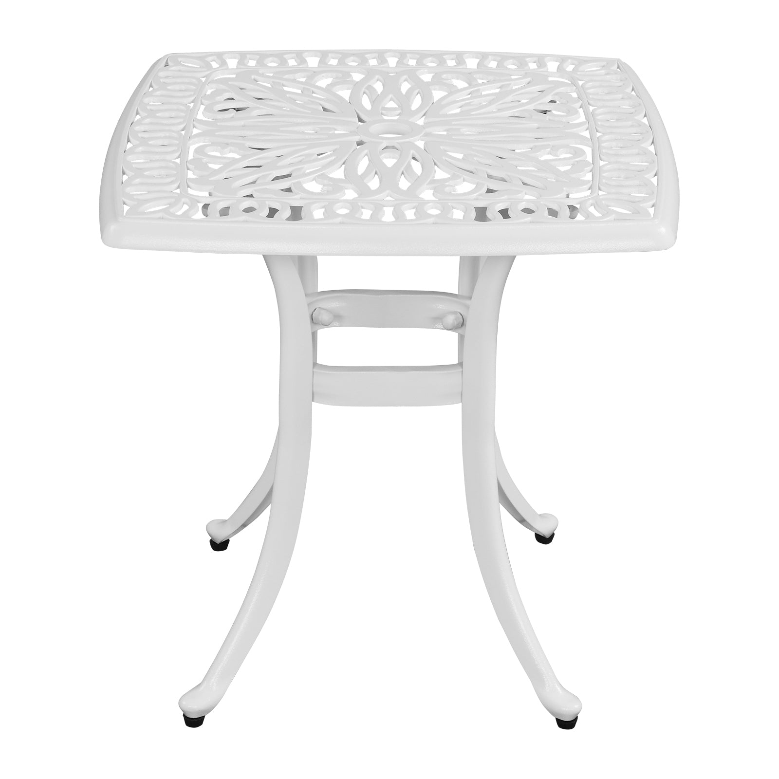 HAOYYE Outdoor Cast Aluminum Square Side Table, Cocktail Table, End Table for Patio, Backyard, Poolside, Outdoor Bar Table, Durable and Stylish Design for Outdoor Spaces