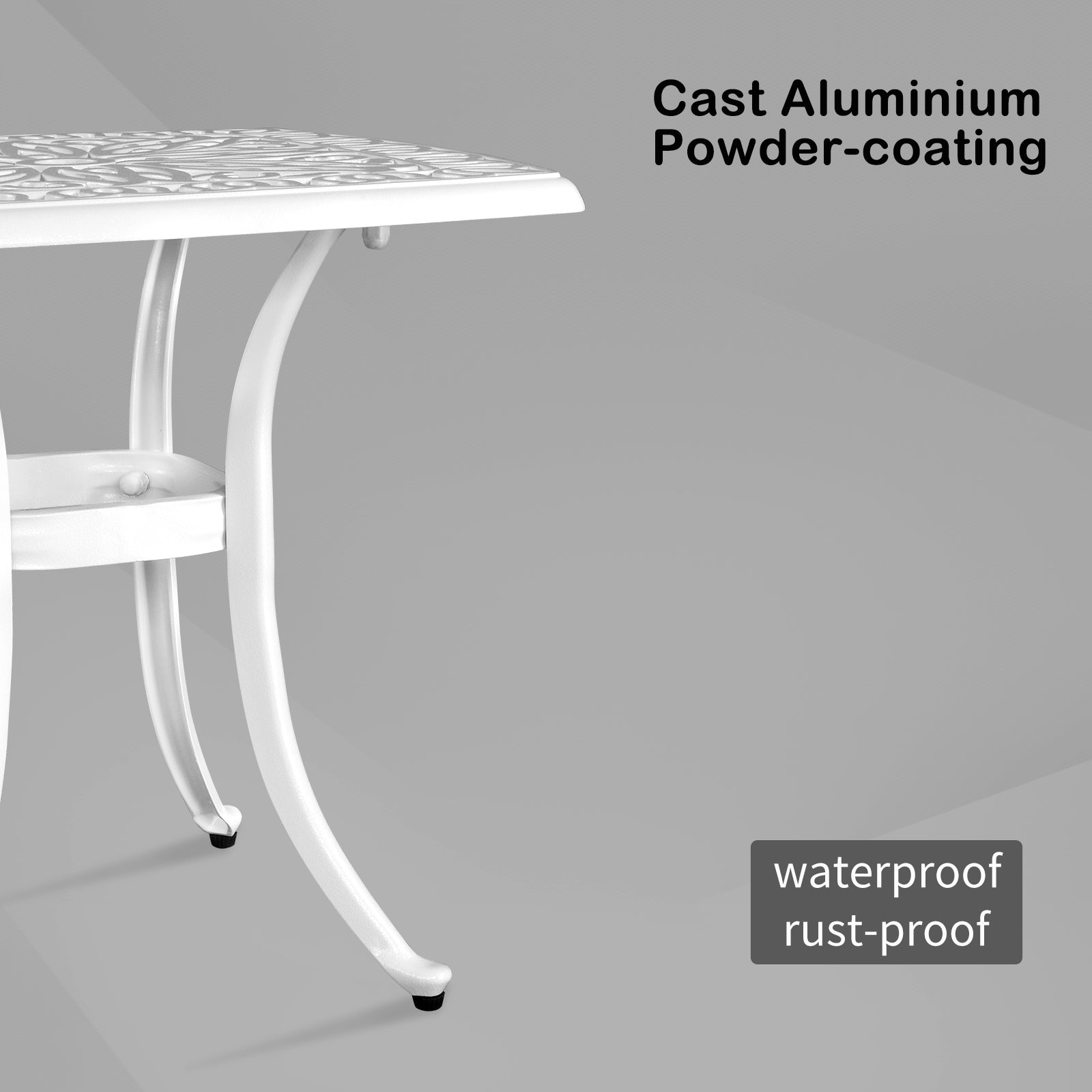 HAOYYE Outdoor Cast Aluminum Square Side Table, Cocktail Table, End Table for Patio, Backyard, Poolside, Outdoor Bar Table, Durable and Stylish Design for Outdoor Spaces