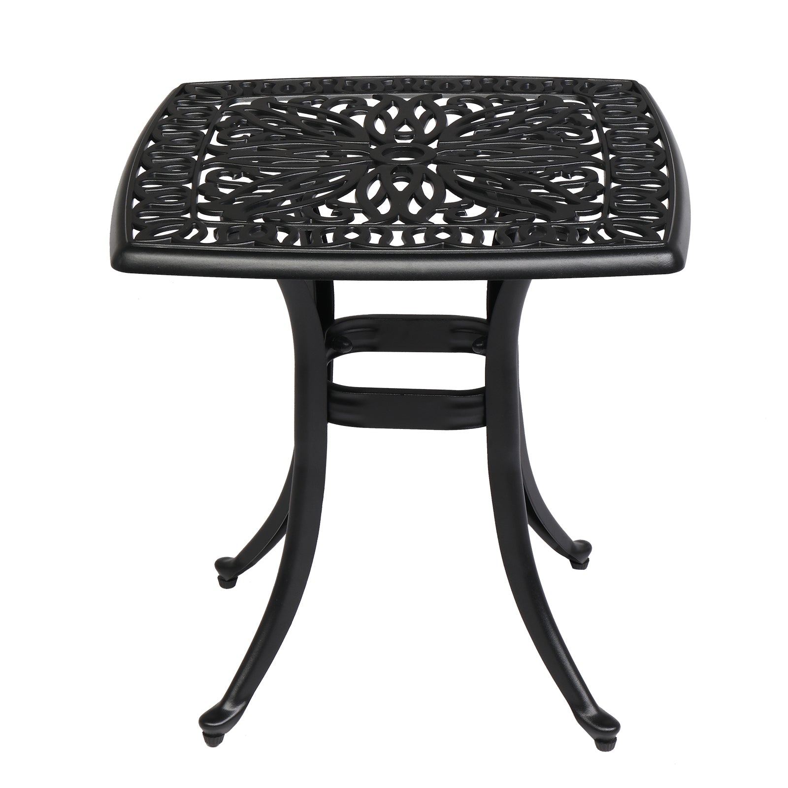 HAOYYE Outdoor Cast Aluminum Square Side Table, Cocktail Table, End Table for Patio, Backyard, Poolside, Outdoor Bar Table, Durable and Stylish Design for Outdoor Spaces