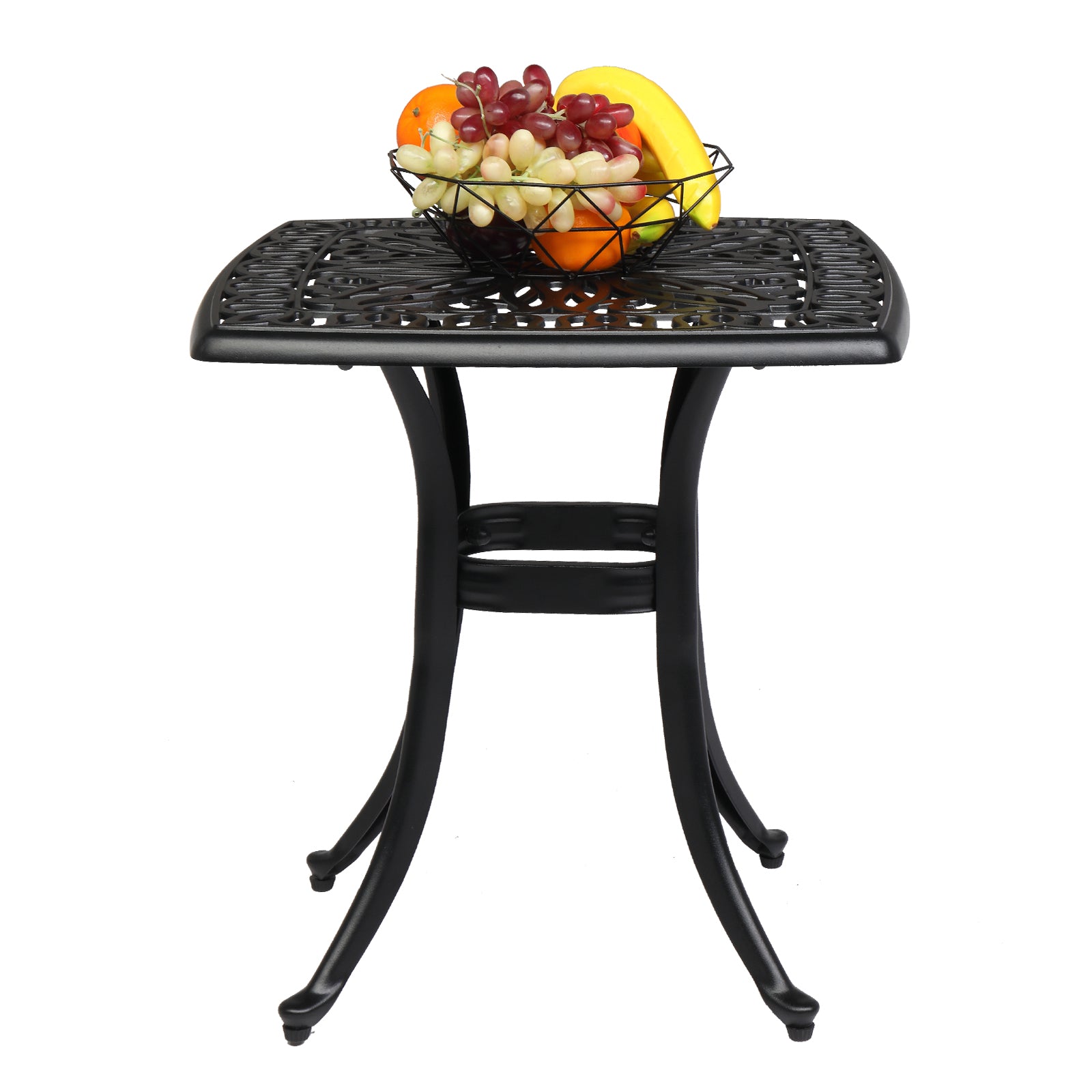 HAOYYE Outdoor Cast Aluminum Square Side Table, Cocktail Table, End Table for Patio, Backyard, Poolside, Outdoor Bar Table, Durable and Stylish Design for Outdoor Spaces