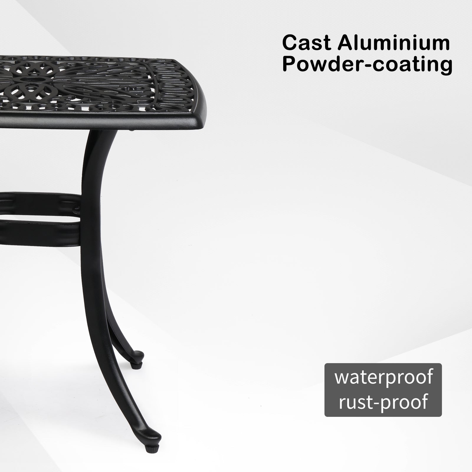 HAOYYE Outdoor Cast Aluminum Square Side Table, Cocktail Table, End Table for Patio, Backyard, Poolside, Outdoor Bar Table, Durable and Stylish Design for Outdoor Spaces