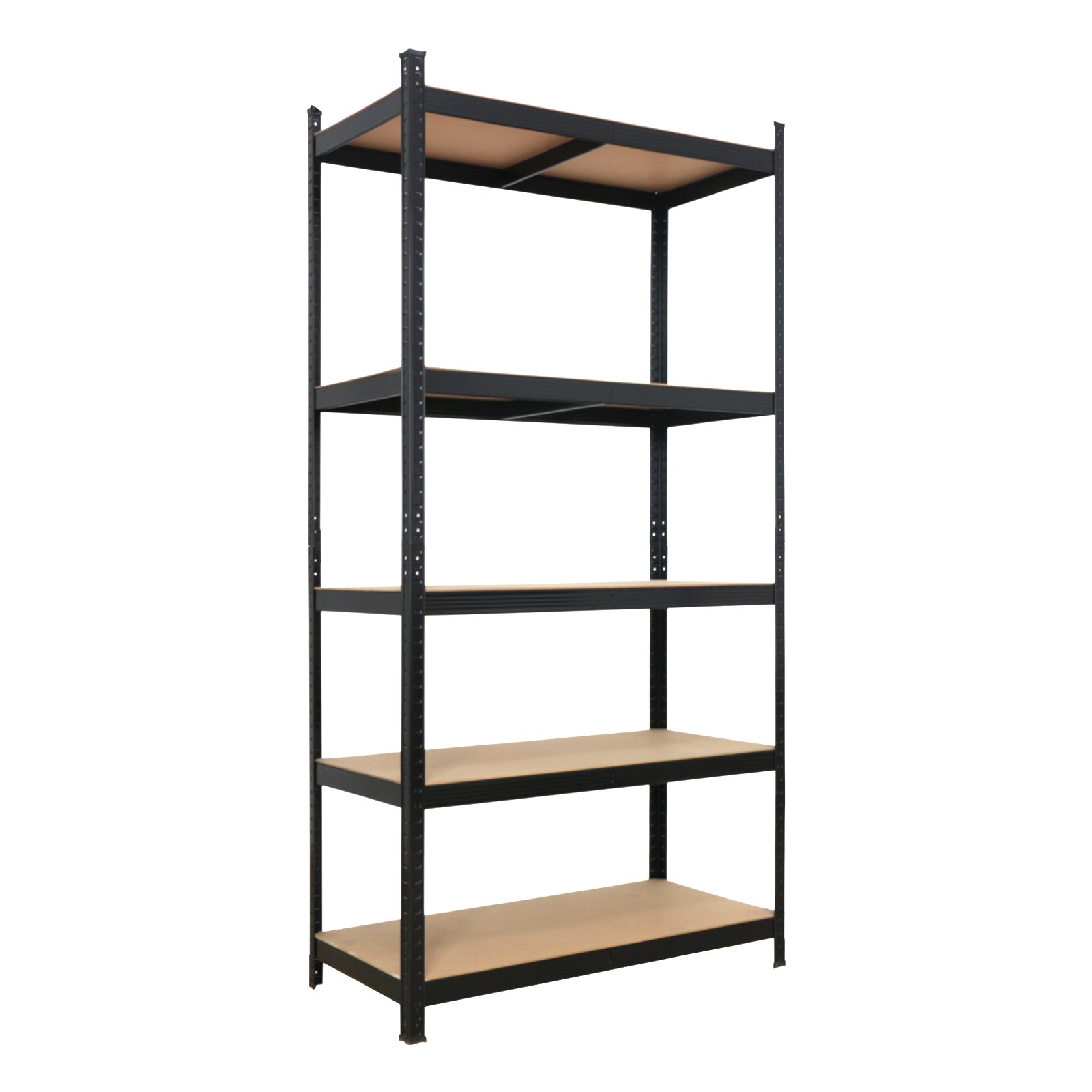 HAOYYE 5-Tier Powder Coated Storage Rack, Black, Premium Quality with Luxury Design, Durable and Versatile Storage Solution for Home, Office, or Garage, Stylish and Functional Organization for Any Room