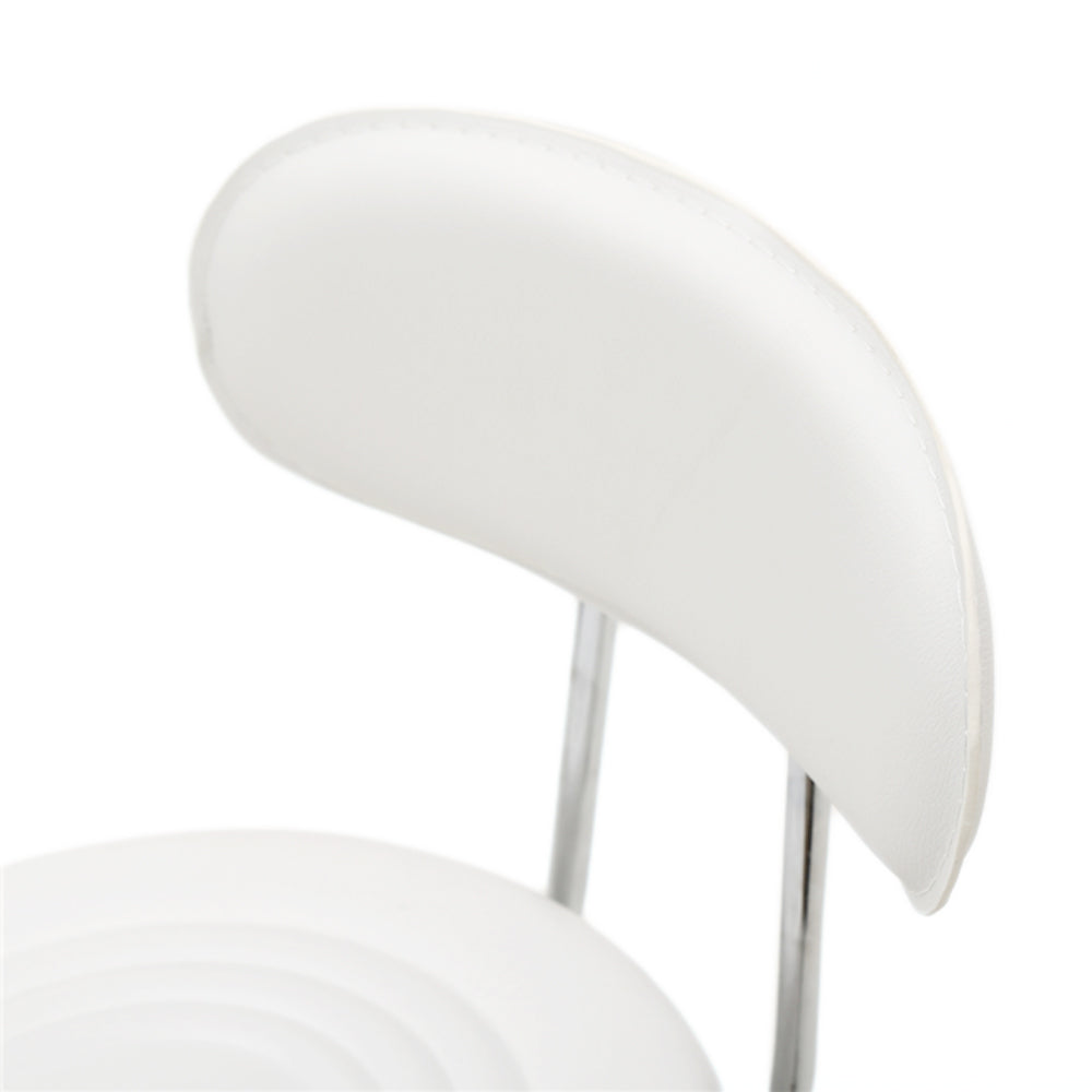 HAOYYE Round Adjustable Salon Stool with Backrest, Comfortable Swivel Chair for Beauty Salon, Spa, Office, or Home Use, Durable White Finish, Ergonomic Design for Long-Lasting Comfort