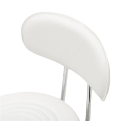 HAOYYE Round Adjustable Salon Stool with Backrest, Comfortable Swivel Chair for Beauty Salon, Spa, Office, or Home Use, Durable White Finish, Ergonomic Design for Long-Lasting Comfort