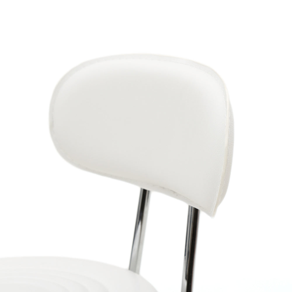 HAOYYE Round Adjustable Salon Stool with Backrest, Comfortable Swivel Chair for Beauty Salon, Spa, Office, or Home Use, Durable White Finish, Ergonomic Design for Long-Lasting Comfort