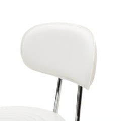 HAOYYE Round Adjustable Salon Stool with Backrest, Comfortable Swivel Chair for Beauty Salon, Spa, Office, or Home Use, Durable White Finish, Ergonomic Design for Long-Lasting Comfort