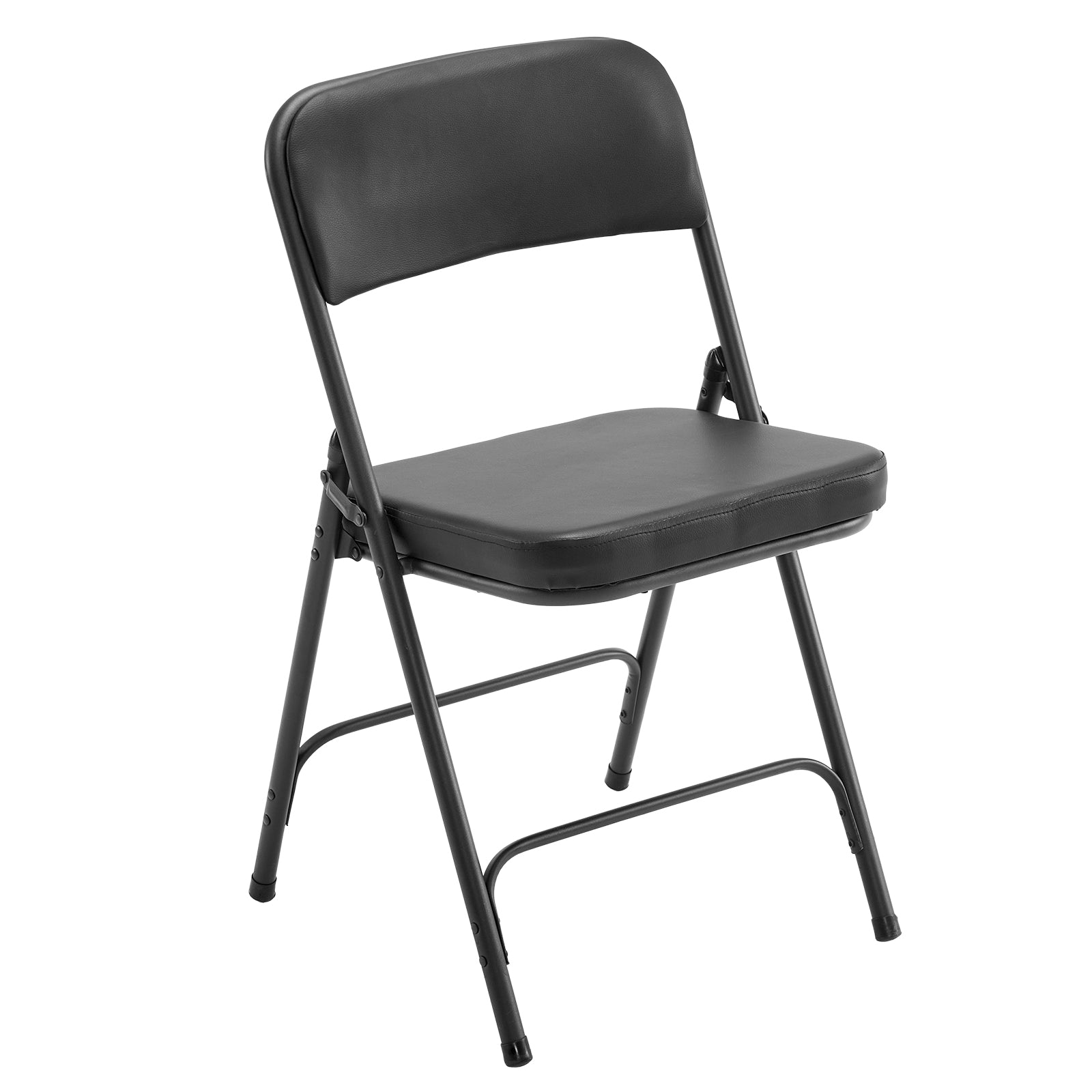 Haoyye 2-Pack Black Metal Folding Chairs With Padded Seat And Back, Comfortable Chairs For Indoor And Outdoor Events, Parties, Weddings, Or Home And Office Use