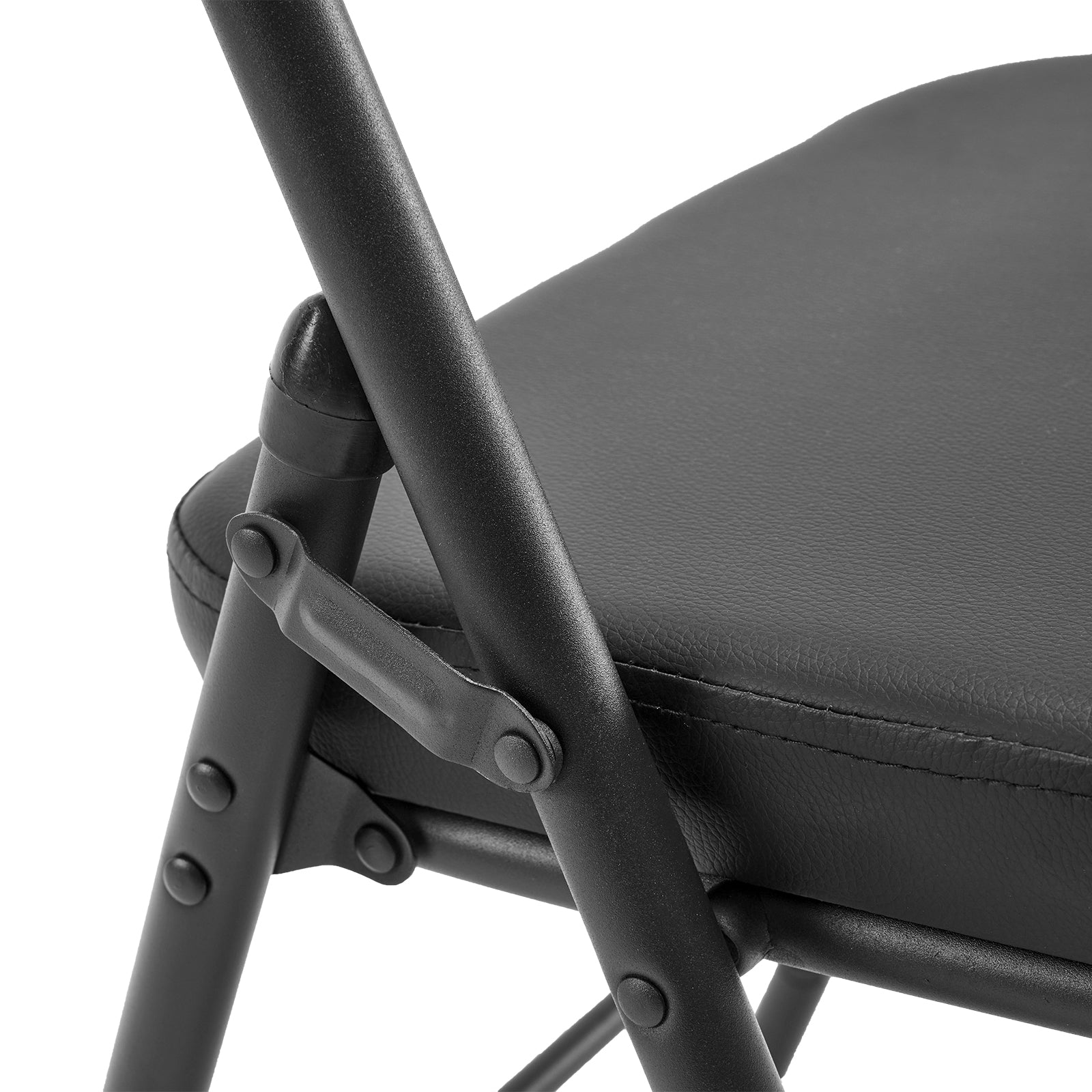 Haoyye 2-Pack Black Metal Folding Chairs With Padded Seat And Back, Comfortable Chairs For Indoor And Outdoor Events, Parties, Weddings, Or Home And Office Use