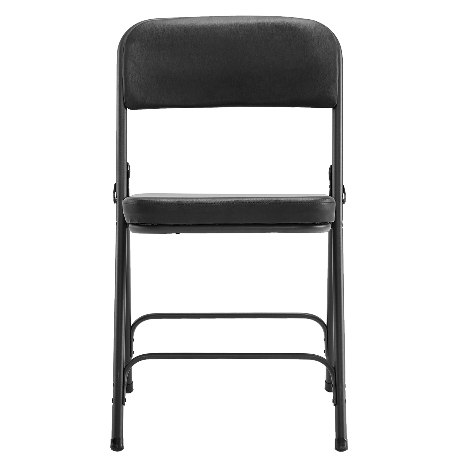 Haoyye 2-Pack Black Metal Folding Chairs With Padded Seat And Back, Comfortable Chairs For Indoor And Outdoor Events, Parties, Weddings, Or Home And Office Use