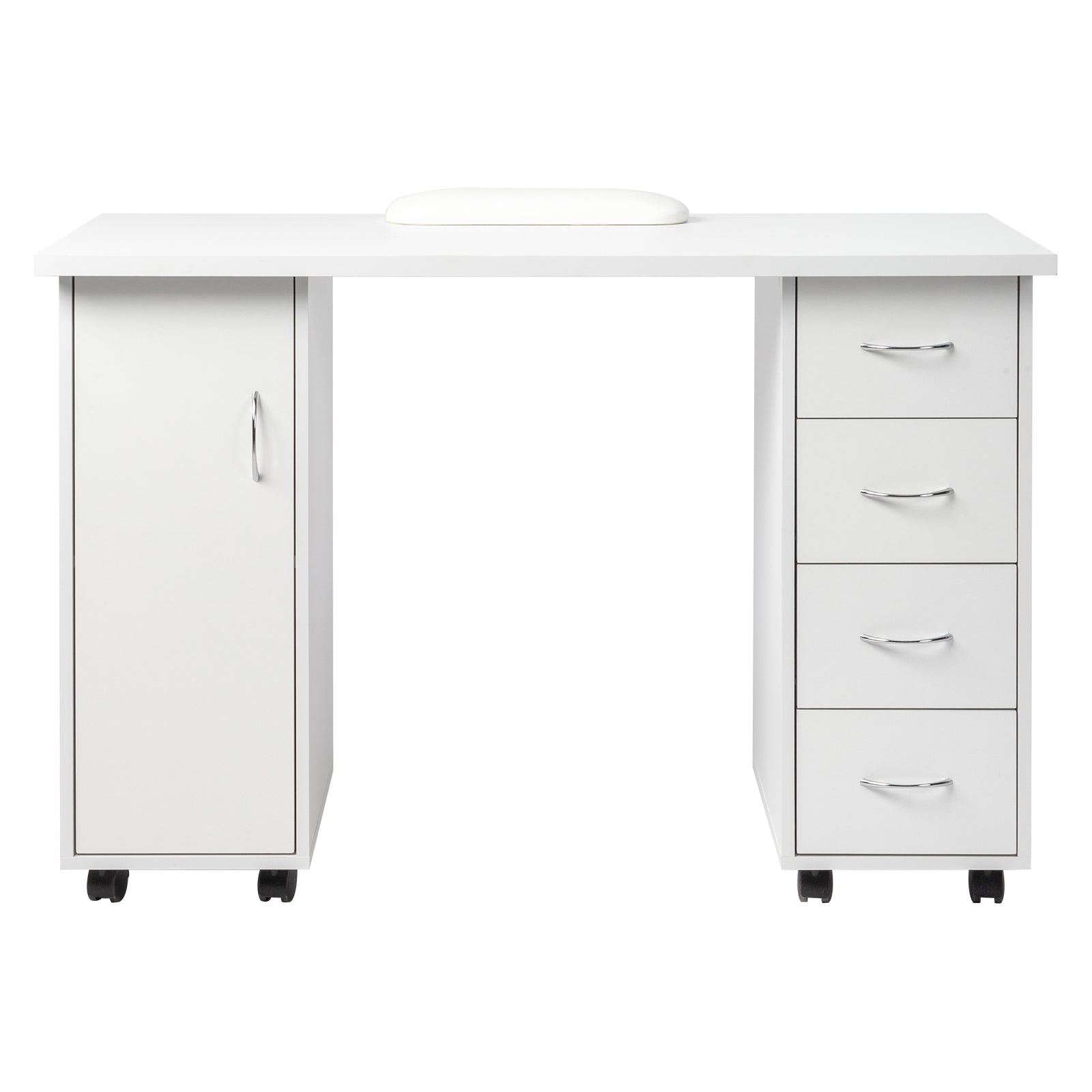 HAOYYE Double Edged Table With Drawer White, Durable E1 MDF Construction, Smooth Surface, Comfortable Wrist Rest, Spacious Storage Drawers, Professional Desk, Easy To Assemble