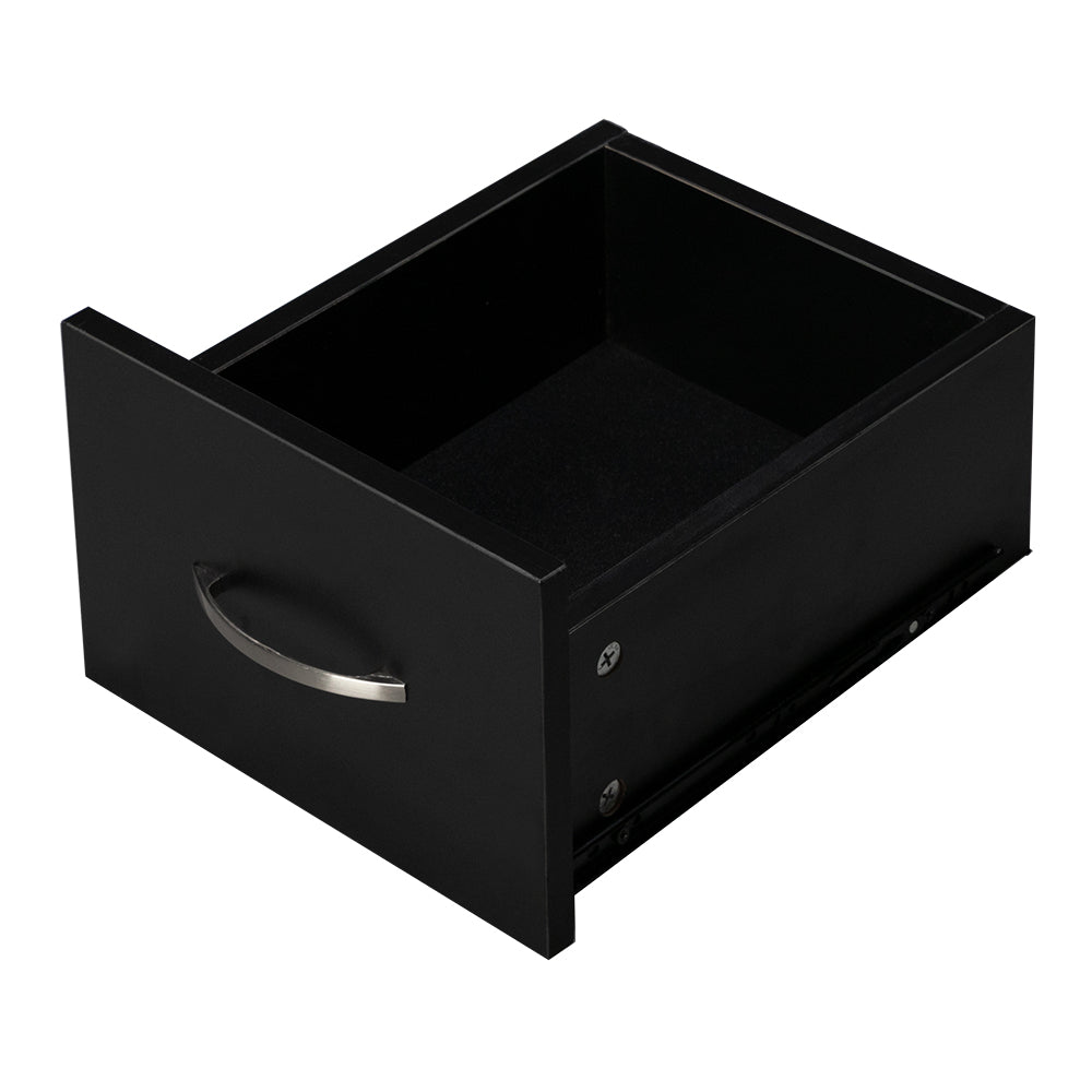 HAOYYE Double Edged Table With Drawer Black, Durable E1 MDF Construction, Smooth Surface, Comfortable Wrist Rest, Spacious Storage Drawers, Professional Desk, Easy To Assemble